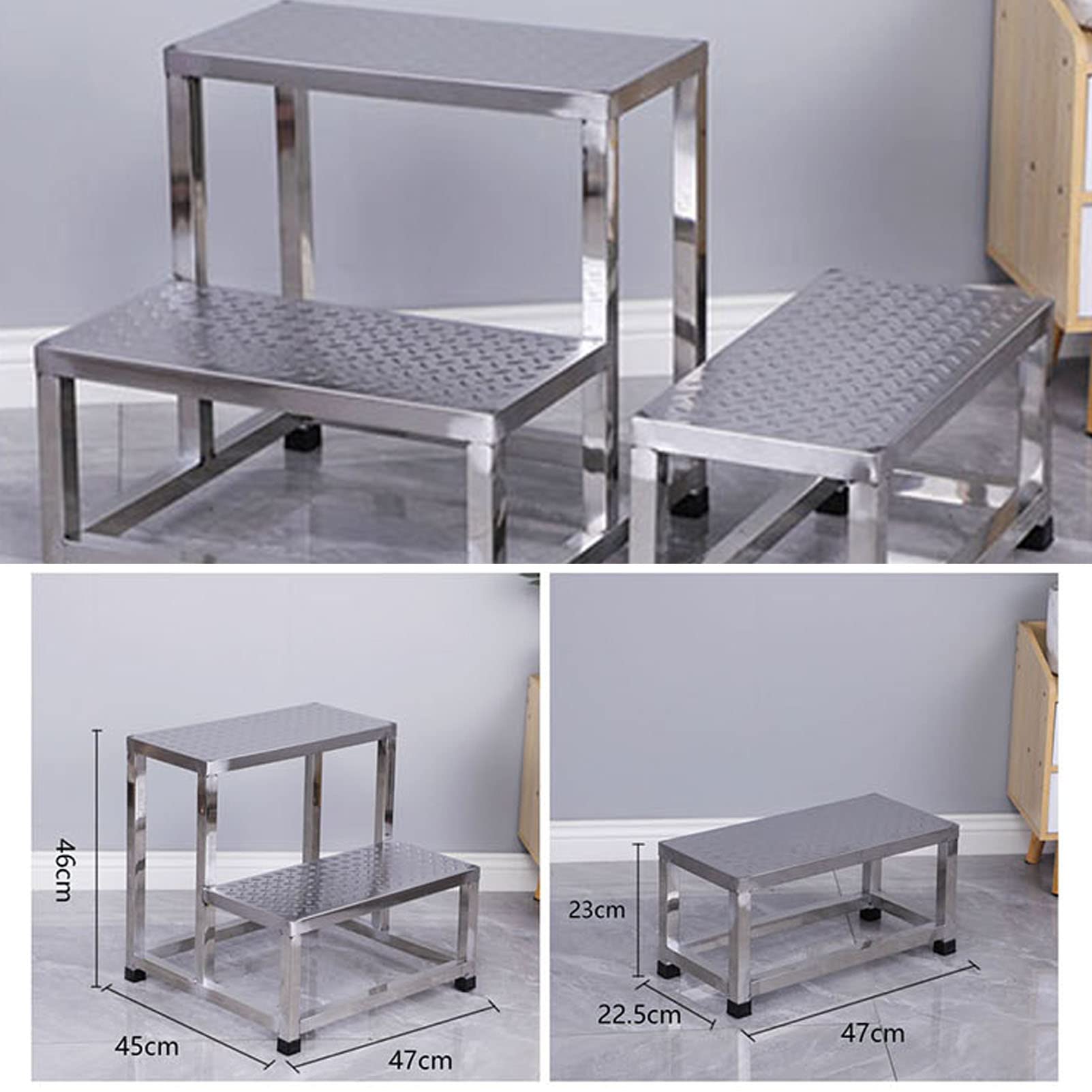 With Handle 2 Folding For Adults,Non-Slip Foldable Stool For